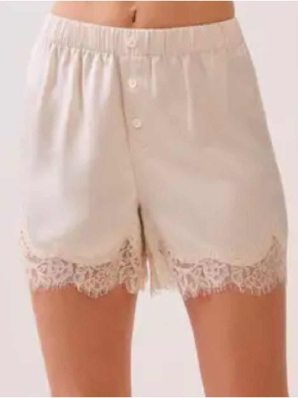 Honey Mango Women’s NWT Sz S Women’s Lace-Trim Sleep Short -Gold Stretch Elastic